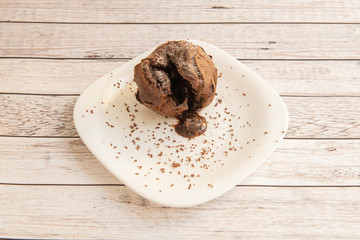 
Image of delicious slice of chocolate coulant