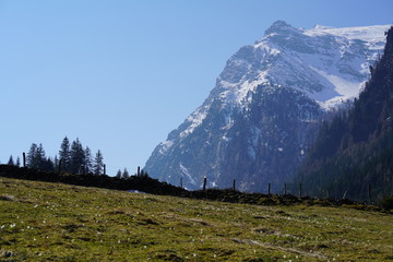 beautiful landscape in the hohe tauern national park in spring on a sunny day