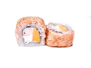 Sushi rolls isolated on white
