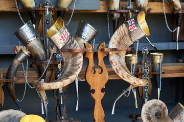 Georgian souvenirs, horn - a traditional Georgian vessel for drinking wine