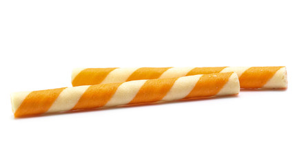 cream sticks isolated on white background