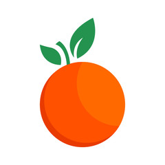 Orange citrus fruit icon bright art vector - 341377966