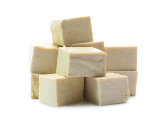 Tofu isolated on white background