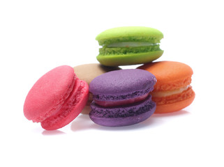 Colorful  macaron isolated on white background