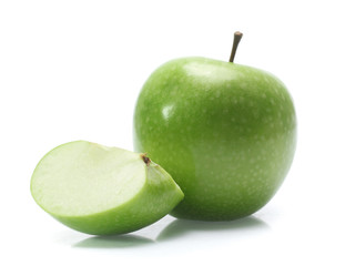 Green apple isolated on white background