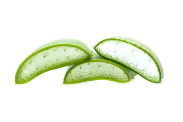 Aloe sliced, isolated on a white background