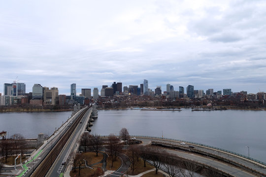 Boston River Cityscape Skyline Daytime