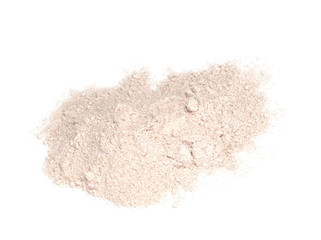 Fototapeta na wymiar Heap of rye flour isolated on a white background