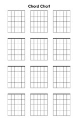 Collection / Group / Set of vector Guitar Chords. Chord diagram. Tab. Tabulation. Tablature. Finger Chart. Basic Guitar Chords. Guitar Lesson. Guitar Cord.