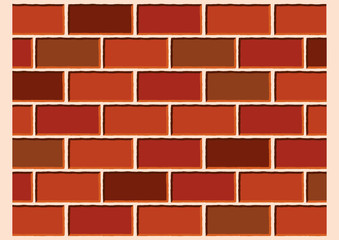 Red bricks texture pattern vector. Red brick wall grunge texture background vector. Dark red bricks texture pattern. Reddish brown brick wall background