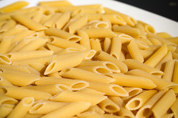 Photo of dried penne pasta