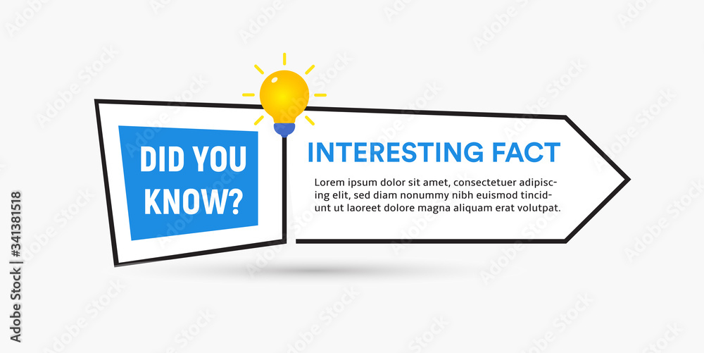 Aufkleber Web button template with question and an interesting fact, infographic element with light bulb icon and text inside, vector illustration