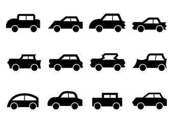 solid icons set,transportation,Car side view,vector illustrations