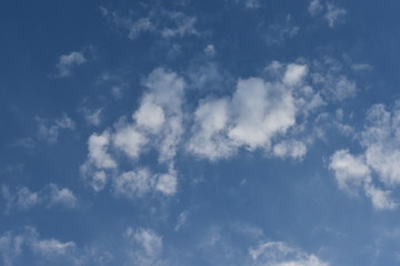 Blue Sky with White Clouds, Nature Background.