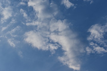 Blue Sky with White Clouds, Nature Background.