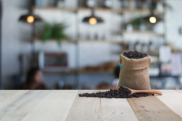 Hot Coffee cup  on the wooden table