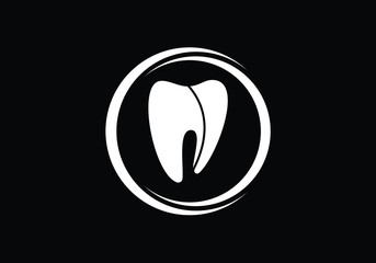 Minimalist Tooth Icon in a Circle Design for Dentistry and Oral Care Promotion