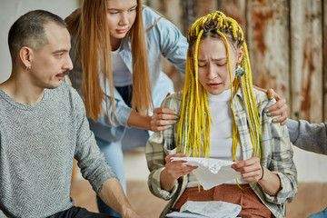 experience life without alcohol addiction,people gathered to talk and discuss alcohol rehab. hopelessness, help, support, anonymous alcoholics concept