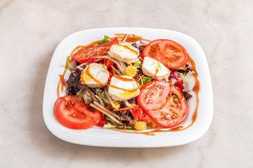 Delicious salads with fresh ingredients