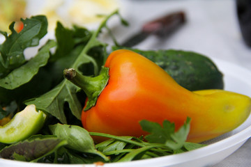 fresh vegetables on a plate