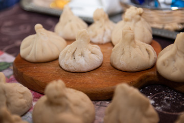 khinkali a Georgian dish made at home