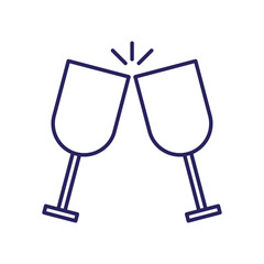 Isolated glasses colliding line style icon vector design