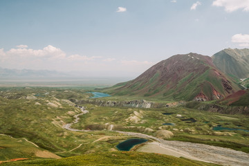 Pamir. Kyrgyzstan. Mountain summer landscape. Sunny weather