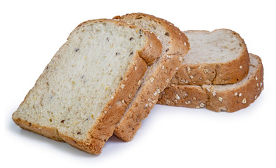 slice bread isolated on white background