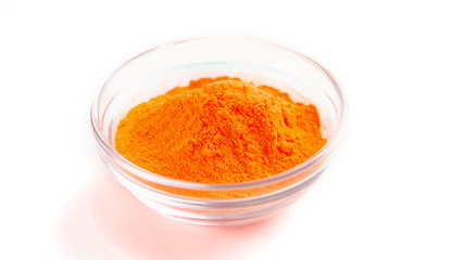 Orange organic paint for Indian Holi celebration.