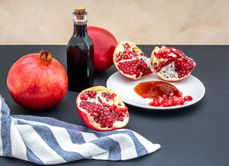 Pomegranate molasses or Narsharab sauce. Used in Middle Eastern, African and Mediterranean cooking,...