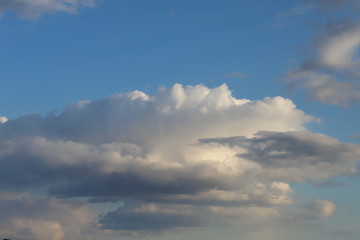 The evening sky after the rain. Spring sky with clouds.