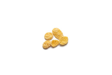 Corn flakes on a white background, healthy and healthy Breakfast