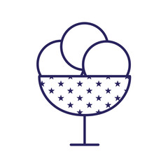 Isolated ice cream cup line style icon vector design