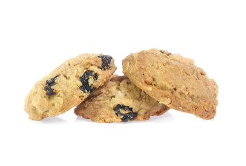 Chocolate chips cookies isolated on white