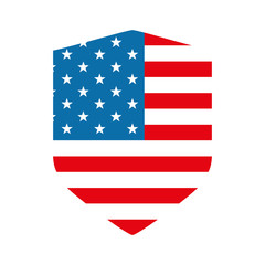 Isolated usa flag shield flat style icon vector design