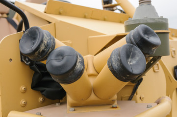 Smoke launcher on an armoured troop carrier