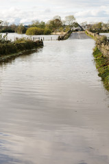 Flooded rural road