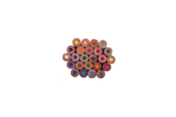 Color Pencil Set compile like hexagon in isolated white