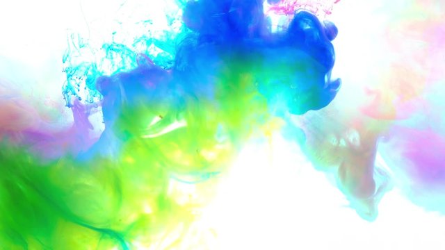 4K ,Abstract Ink colours flowing in water, Color paint drops in water , 4K footage, 