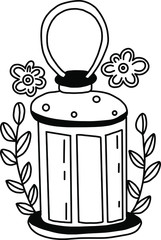 Hand drawn vector Scandinavian style background,beautiful greeting card design elements.  Isolated illustration on white.Sign design elements. Doodle style illustration with floral elements.