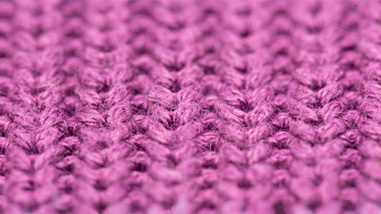 Macro of violet woolen pattern, close up