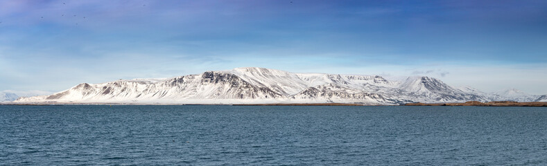 Panorama of Faxaflói bay, Reykjavik, Iceland
