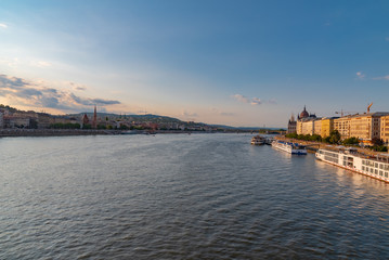 Naklejka premium urban panorama of the city of Budapest in Hungary