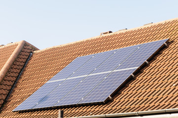 Solar panels on the roof of a house