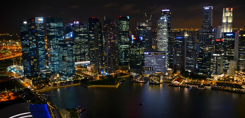 Fototapeta premium View at Singapore City Skyline at night