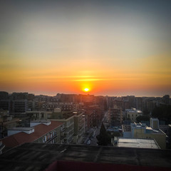 Sunrise over the city of Catania