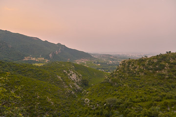 Pinkish sunrise landscape