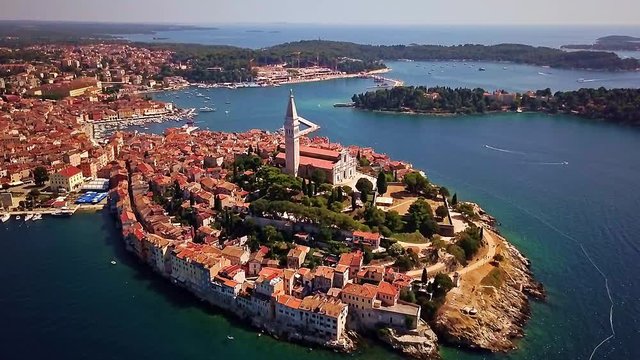 Aerial view of Rovinj, Istria, Croatia