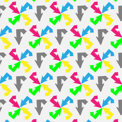 vector illustration, seamless pattern, hand drawn arrows pointer.