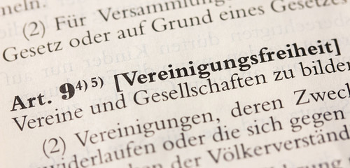 Fototapeta premium Vereinigungsfreiheit in Art. 9 GG 